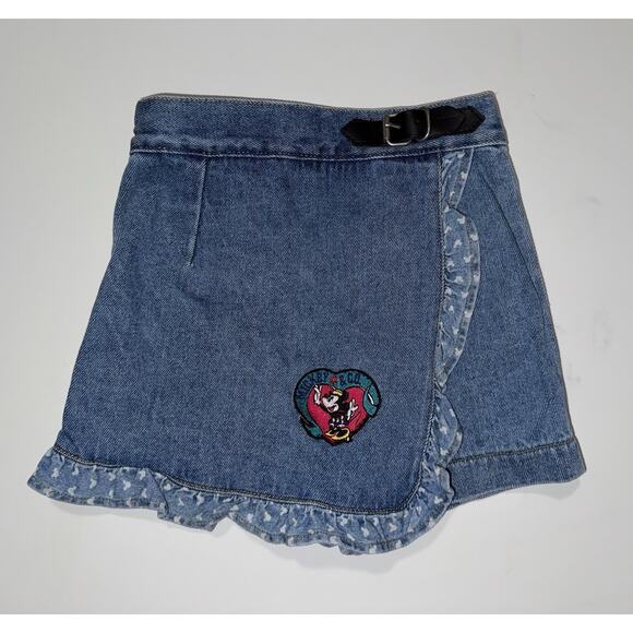 Vintage Mickey & Company Jean Skort Size 5 Minnie Mouse Heart *RARE* - Picture 1 of 6